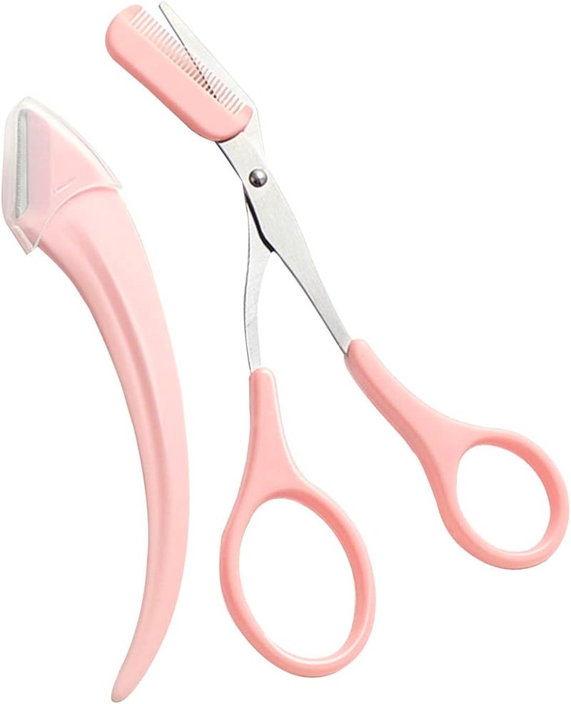 SweetpeaFx Mini Brow Class Cutting Scissors Easytouse Eyebrow Trimmer with Comb Cutting Scissors Eyebrow Trimming Tool - Image 1
