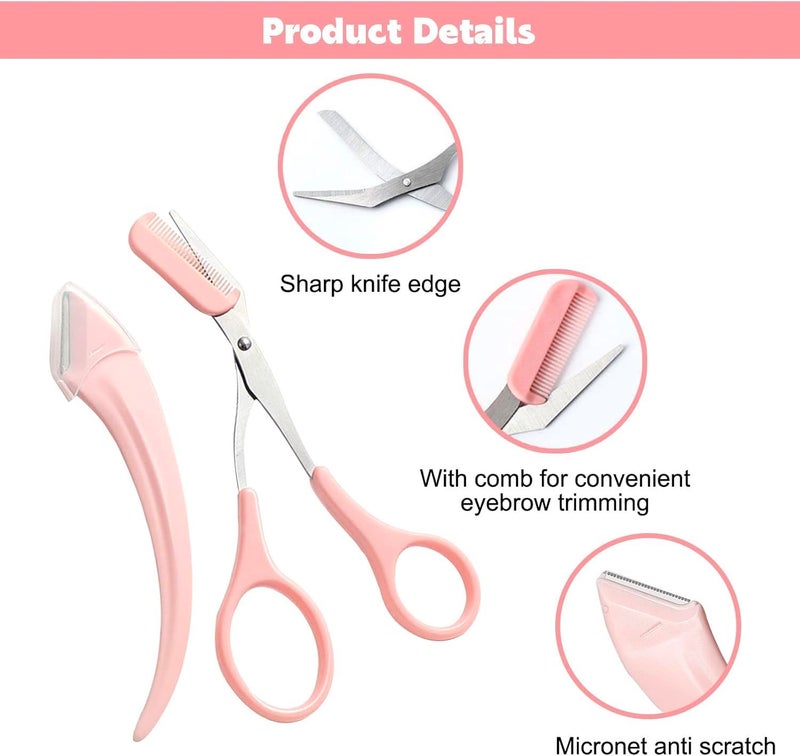 SweetpeaFx Mini Brow Class Cutting Scissors Easytouse Eyebrow Trimmer with Comb Cutting Scissors Eyebrow Trimming Tool - Image 3