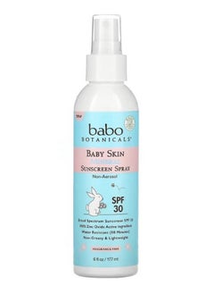 Babo Botanicals Baby Skin Mineral Sunscreen Spray SPF 30 Fragrance Free 6 fl oz 177 ml  - Image 1