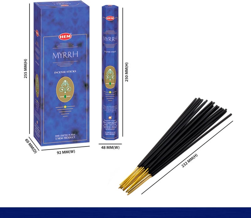 HEM Myrrh Incense Sticks - Box of Six 20 Gram Tubes for Purification and Spirituality - Image 3