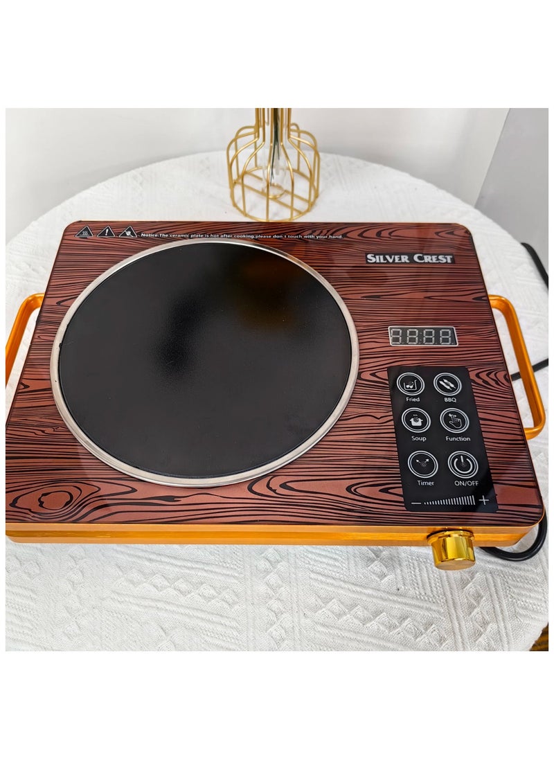 SILVER CREST Induction Cooker Digital Display Screen Touch Panel Electric Stove 3500W High-Temperature Resistant Glass Fireproof Material Stainless Steel Body Ceramic Heating Element  - Image 2