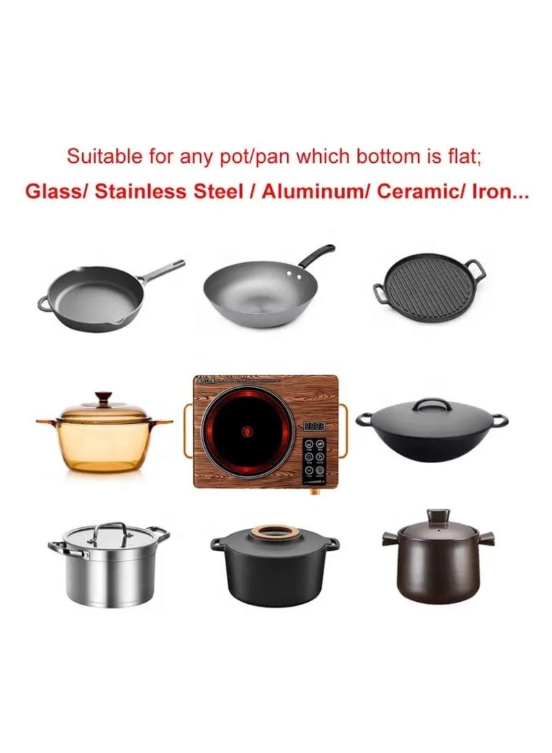 Tradeo Induction Cooker Digital Display Screen Touch Panel Electric Stove 3500W High-Temperature Resistant Glass Fireproof Material Stainless Steel Body Ceramic Heating Element - Image 3