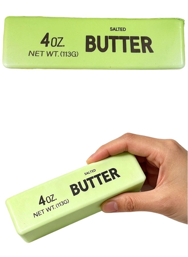 Big Butter Squishy – Realistic Stress Ball for Anxiety Relief, Sensory Fidget Toy for Adults Kids (Green) - Image 1
