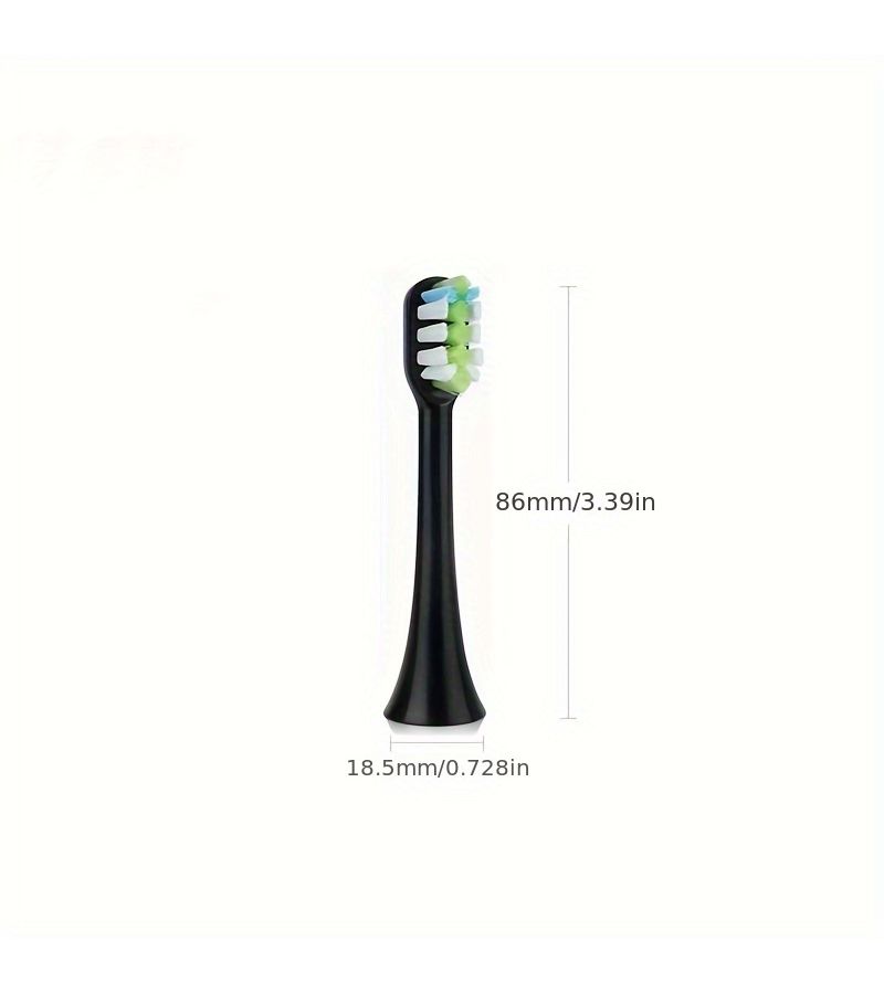 Sonic Electric Toothbrush Replacement Brush Heads 6 White 6 Black Soft Bristle - Image 4