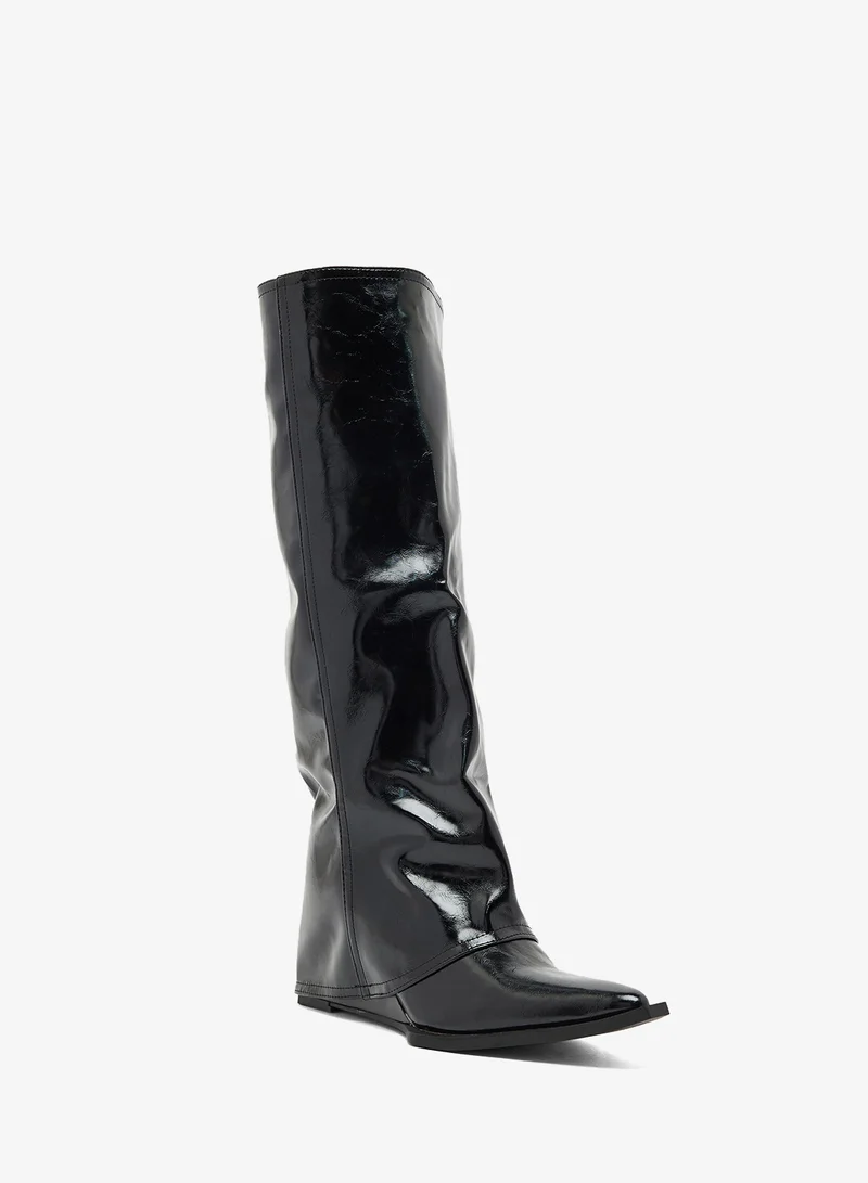Ginger Pointed Toe Plaform Knee Boots