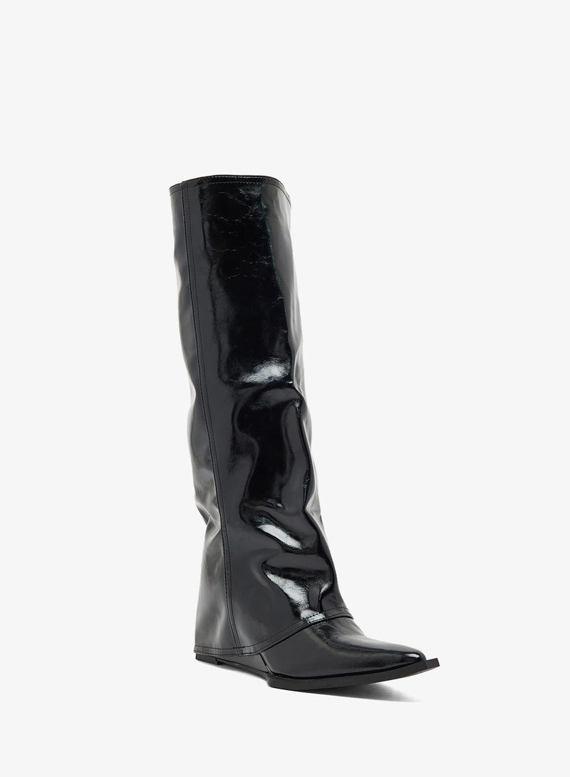 Ginger Pointed Toe Plaform Knee Boots - Image 2