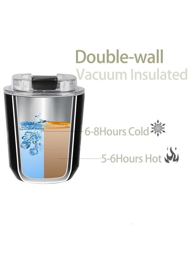 DEQIANG Travel Mug,Insulated Coffee Mug with Leakproof Lid, Vacuum Double-wall Stainless Steel Coffee Cups for Hot and Cold Water Coffee(Black, 250ml) - Image 4