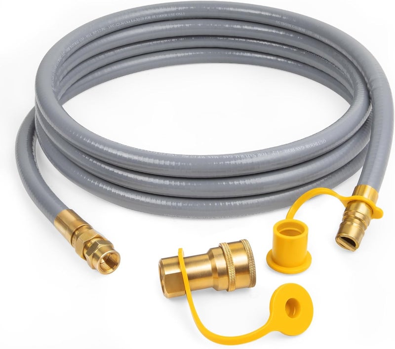 GASPRO 3/8" ID Natural Gas Hose, Low Pressure LPG Hose with Quick Connect, for Weber, Char-broil, Pizza Oven, Patio Heater and More, 12-Foot - Image 1