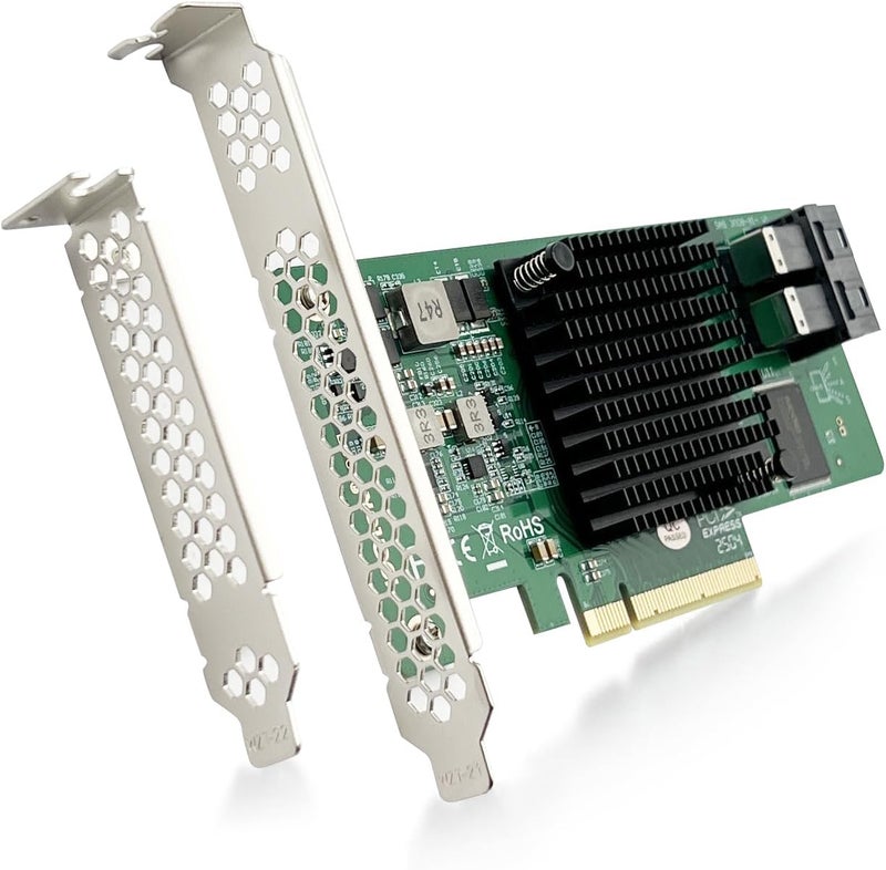 ipolex 12G Internal PCIe HBA Controller Card, Broadcom's SAS 3008, Compatible for SAS 9300-8I - Image 1
