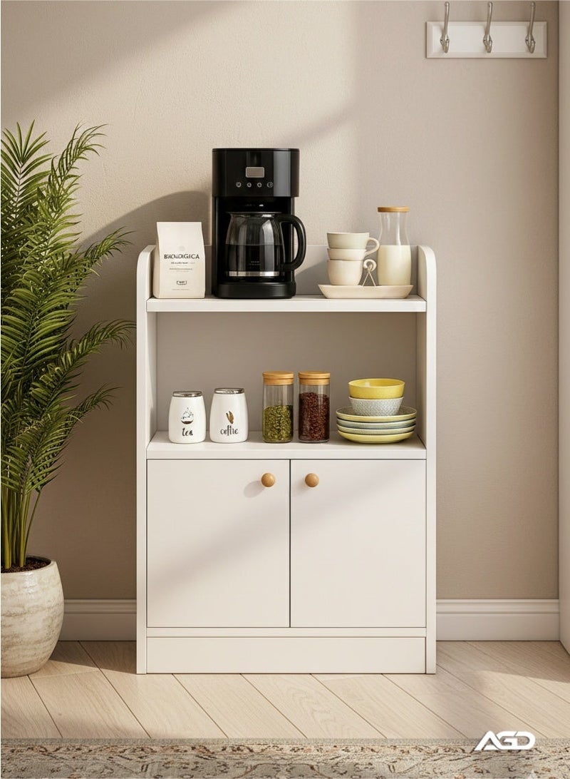 AGD Large capacity coffee cabinet, modern and simple home coffee corner, suitable for living room, office, kitchen, warm white storage cabinet - Image 2