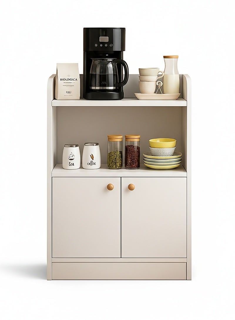 AGD Large capacity coffee cabinet, modern and simple home coffee corner, suitable for living room, office, kitchen, warm white storage cabinet - Image 1