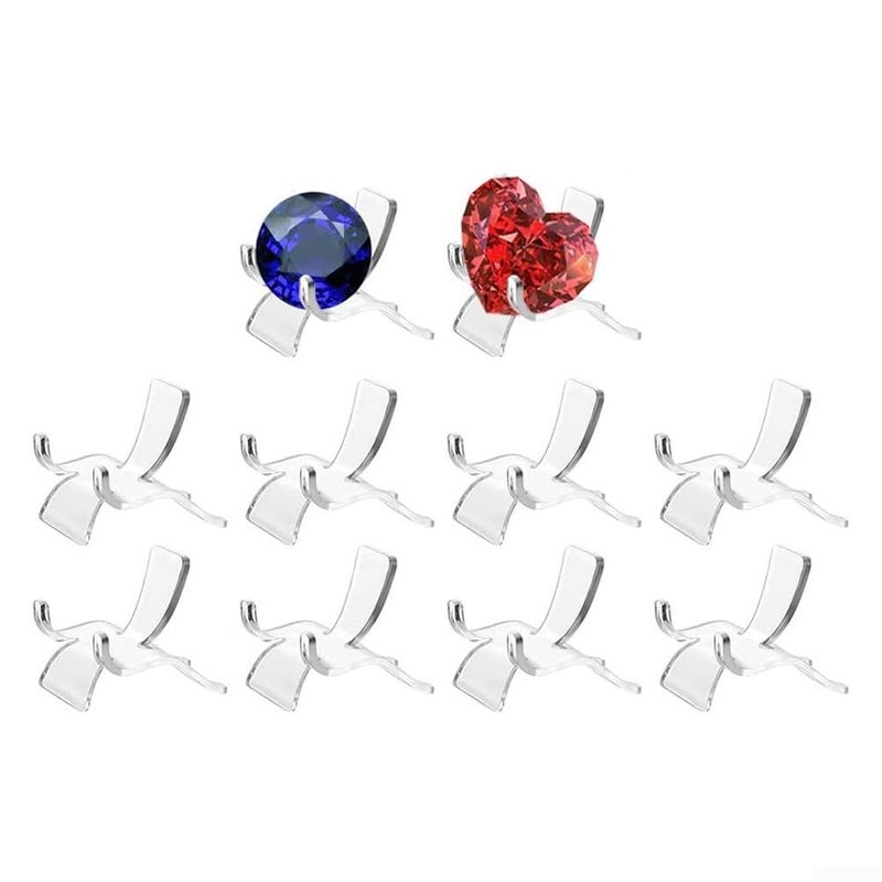 Acrylic Geode Display Stand 3 Prong Crystal Mineral Fossil Holder 10 Pack L M S Sizes - Image 5