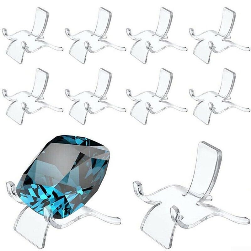 Acrylic Geode Display Stand 3 Prong Crystal Mineral Fossil Holder 10 Pack L M S Sizes - Image 4