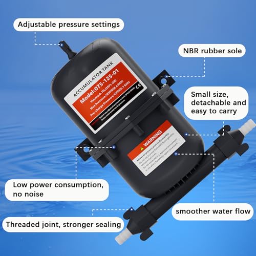 Flngr Pre-Pressurized Accumulator Tank, 0.75L Max 125PSI, 1/2 MNPT Port Fitting,Suitable for RV, Boat, Travel Trailer, Caravan - Image 5