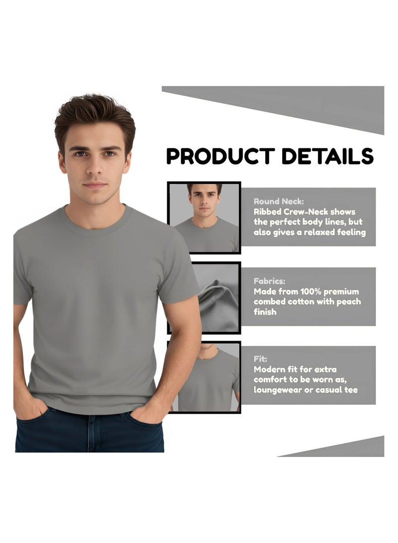 PRINTSHOP4ME Adult Round Neck Men's T Shirt 170 GSM Pure Cotton Basic Colors - Image 3