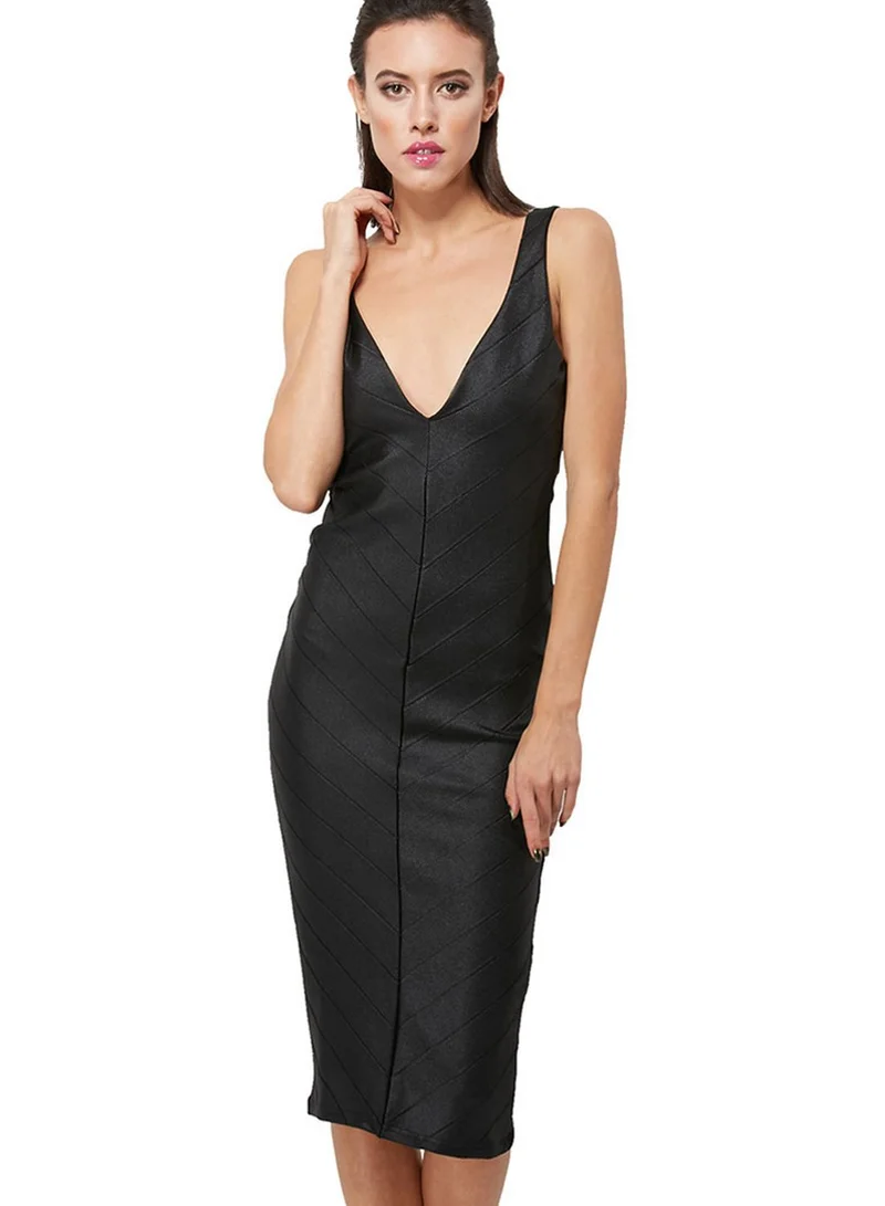 Melika Plunge Neck Bandage Dress for Women | Best Price UAE