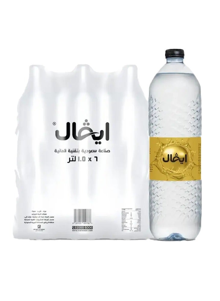 IVAL Drinking Water Bottles 6 x 1.5L - Image 1