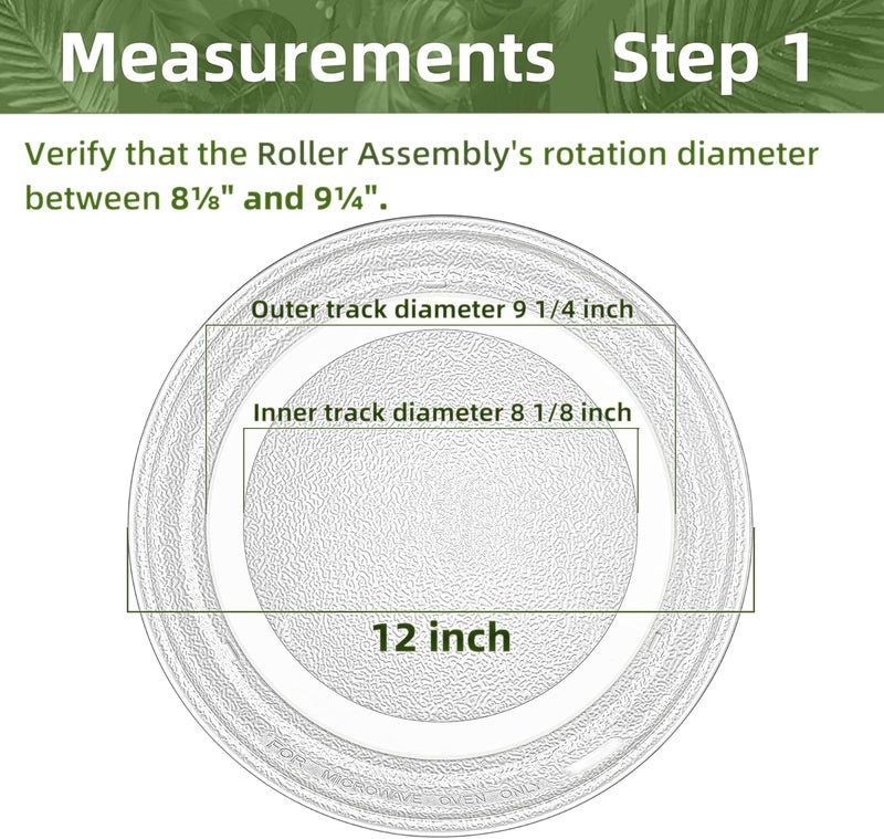 Gemroom 12" LG Microwave Glass Plate 3390W1A044B 3390W1G004 Compatible With GE Microwave Glass Plate Replacement WB49X10021 WB49X10157 - Image 2