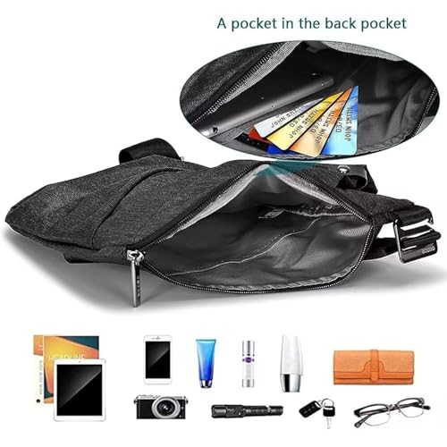 OSOCE Anti Theft Crossbody Bags Sling Bag for Women Men Waterproof Wander Bag for Sports and Travel. (3.0BLACK, Large) - Image 2