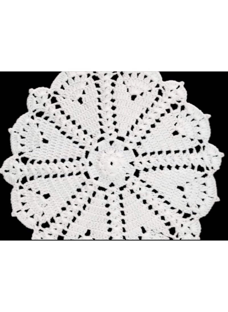 RR RITIKA Craft® Crochet Handmade Table mat 13.5 inch (White)  - Image 4