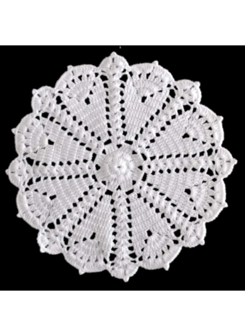 RR RITIKA Craft® Crochet Handmade Table mat 13.5 inch (White)  - Image 2