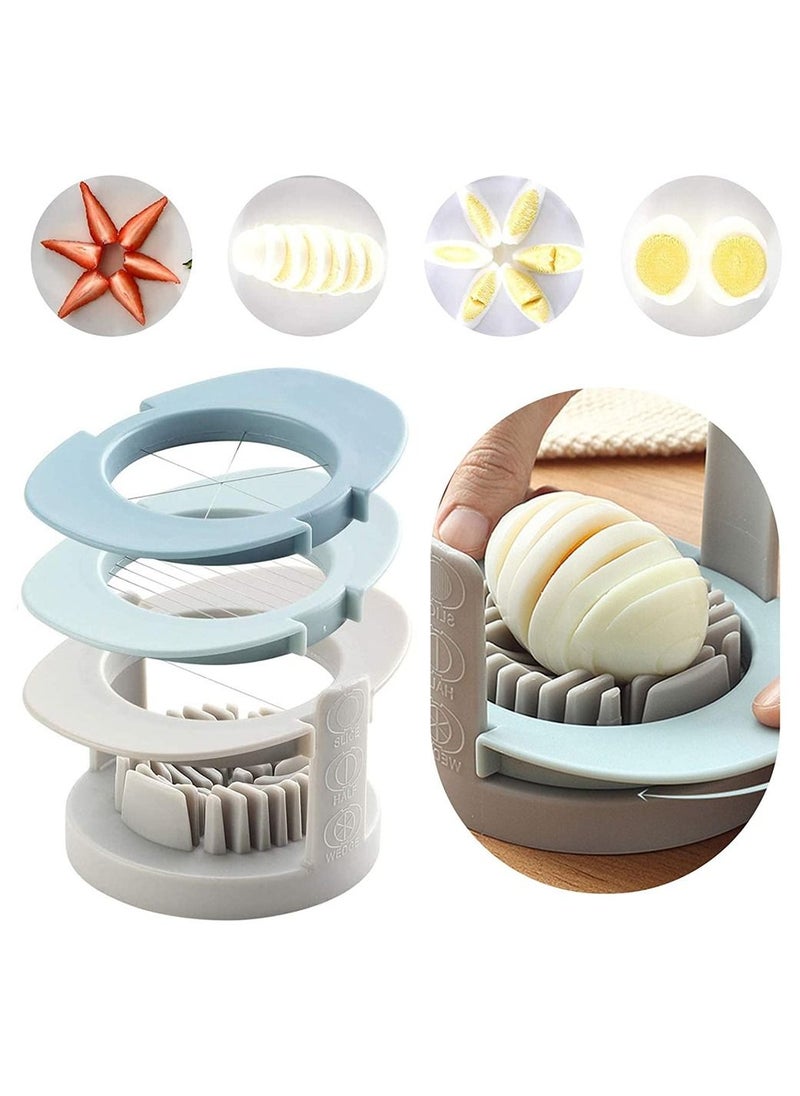 SYOSI - Egg Cutter Slicer, Multipurpose Egg Slicer Cutter 3 in 1 with Stainless Steel Wire Cutting line Cooking Tools for Cutting Eggs, Salads, Strawberries, Mushrooms, Kiwis, Banana - Image 1