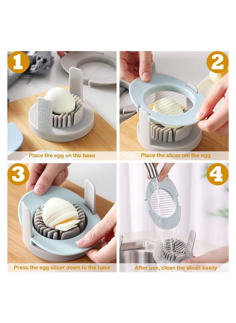 SYOSI - Egg Cutter Slicer, Multipurpose Egg Slicer Cutter 3 in 1 with Stainless Steel Wire Cutting line Cooking Tools for Cutting Eggs, Salads, Strawberries, Mushrooms, Kiwis, Banana - Image 1