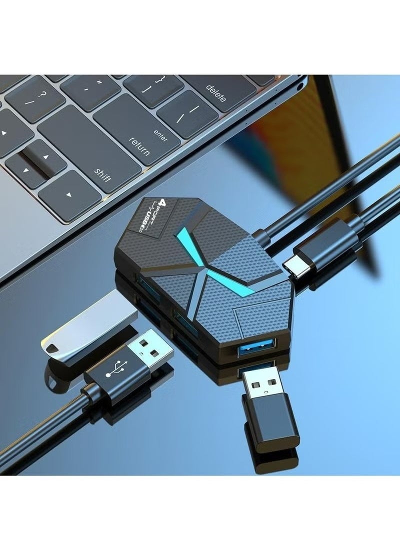 X-level USB 3.0 Hub,4-Port USB Hub,USB Splitter,USB Extender with USB C Power Port for Laptop,PC,Xbox,Gamepad,Flash Drive, HDD,Console,Printer,Camera,Keyborad, Mouse,USB Fan  - Image 2