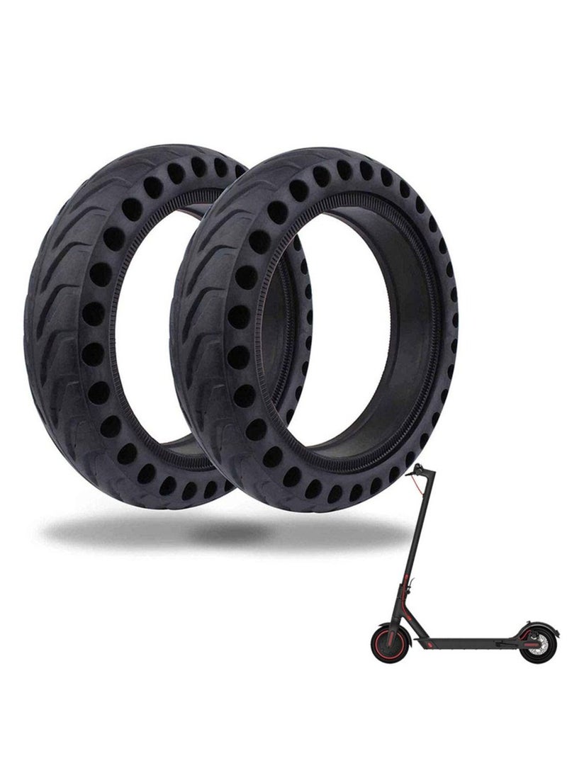 Generic Electric Scooter Replacement Tires, Rubber Solid Wheel Honeycomb Tire Grip/Friction Non-Slip Tubeless e Accessories for Xiaomi 8.5 x2 M365/Pro (2 Pcs inch)  - Image 1