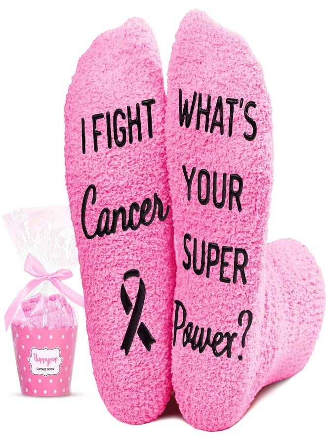 Happy Pop HAPPYPOP Breast Cancer Awareness Socks - Women Comfort Cheer Survivor Gift Ideas for Cancer Patients, Inspirational Chemo Care Socks Gift - Image 1