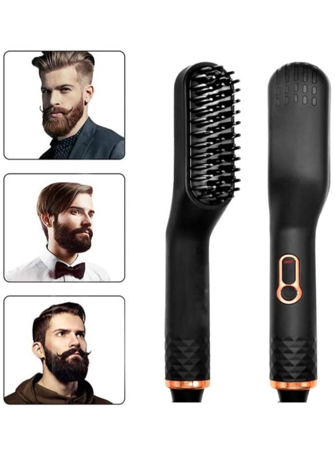 جهاز فرد اللحية 5 في 1 للرجال ، مشط فرد اللحية  مع بلسم اللحية ، 3 درجات حرارة قابلة للتعديل ، سلك طاقة دوار 360 درجة ، مشط فرد كهربائي سيراميكي ، مجموعات هدايا أصلية للرجال - Image 4