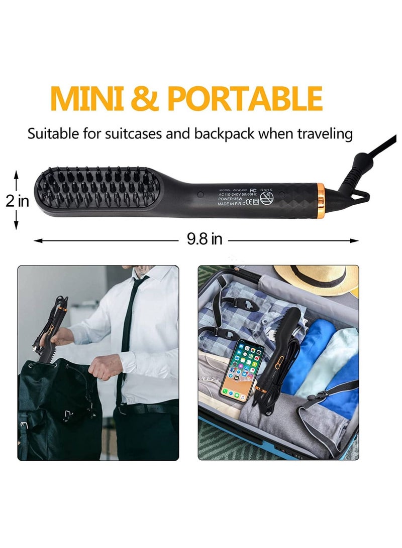 جهاز فرد اللحية 5 في 1 للرجال ، مشط فرد اللحية  مع بلسم اللحية ، 3 درجات حرارة قابلة للتعديل ، سلك طاقة دوار 360 درجة ، مشط فرد كهربائي سيراميكي ، مجموعات هدايا أصلية للرجال - Image 5