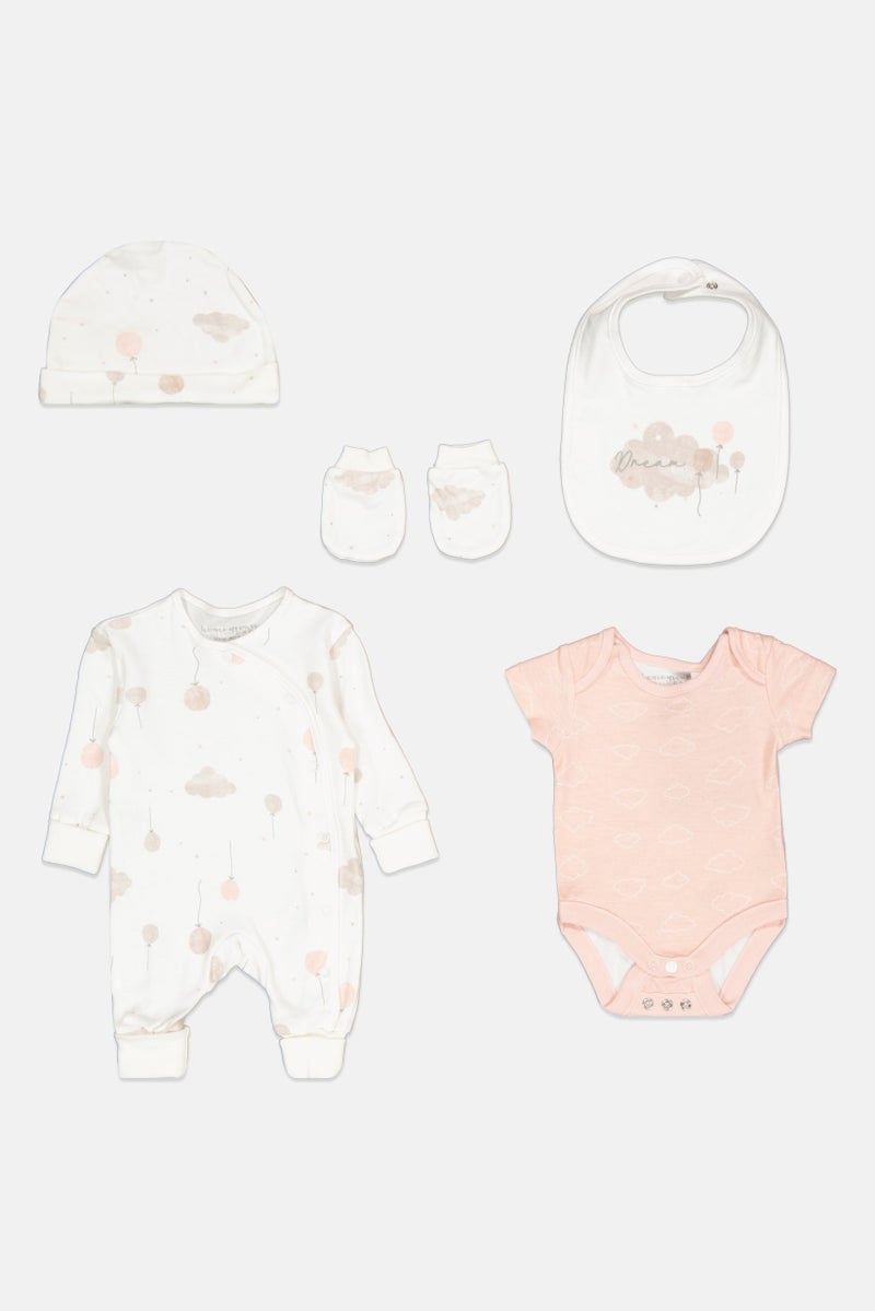 Home Grown Baby Toddler Girl 5 Pieces Long Sleeve Bodysuits Set, Multicolor  - Image 1
