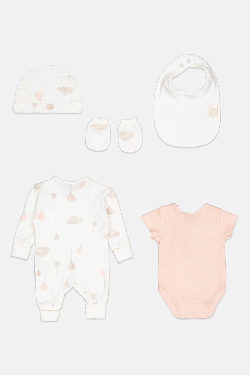 Home Grown Baby Toddler Girl 5 Pieces Long Sleeve Bodysuits Set, Multicolor  - Image 2