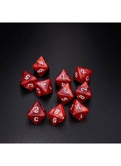 Marsrut 10 Pieces D8 Polyhedral Dice Set - 8 Sided Dice With Numbers | Ideal For Board Games, Classroom Activities, Party Table & Gaming Fun (Color: Red, Size: 1.6Cm/0.63In)  - Image 5
