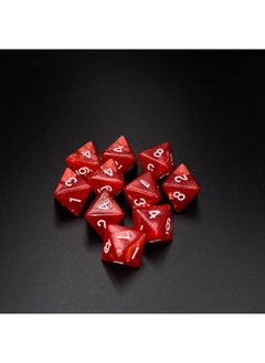 Marsrut 10 Pieces D8 Polyhedral Dice Set - 8 Sided Dice With Numbers | Ideal For Board Games, Classroom Activities, Party Table & Gaming Fun (Color: Red, Size: 1.6Cm/0.63In)  - Image 4
