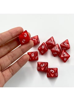Marsrut 10 Pieces D8 Polyhedral Dice Set - 8 Sided Dice With Numbers | Ideal For Board Games, Classroom Activities, Party Table & Gaming Fun (Color: Red, Size: 1.6Cm/0.63In)  - Image 3