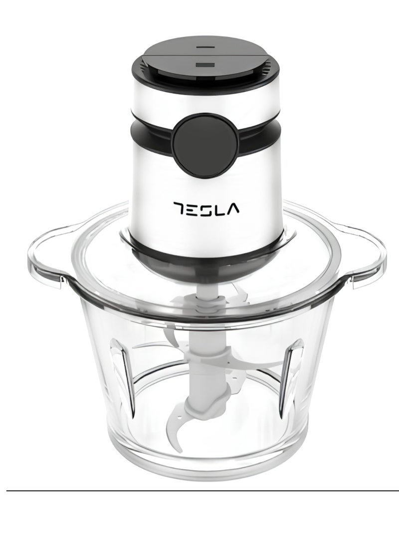 تسلا كبة تسلا 500 واط بسعة وعاء زجاج 3 لتر  شفرة 3 قطع للحوم والخضروات + مقشرة ثوم  + مضرب خفق  هيكل ستانلس ستيل - Image 1