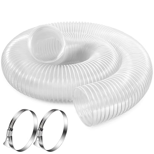 LOSTRONAUT 2.5 Inch x 10 Feet Dust Collection Hose - Flexible Clear PVC Heavy Duty Puncture Resistant Dust Debris Fume Hoses - Reinforced With Coated Wire Helix - Image 1