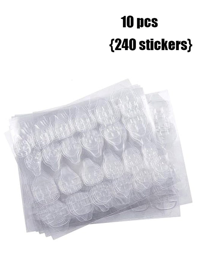 YJ 10 Sheets 240pcs Double-Side Nail Adhesive Tabs, Nail Glue Stickers False Nail Jelly Gel Glue Tabs Nail Glue Transparent Flexible Adhesive Nails Tab for Manicure 10 Sheets - Image 1
