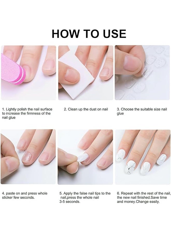 YJ 10 Sheets 240pcs Double-Side Nail Adhesive Tabs, Nail Glue Stickers False Nail Jelly Gel Glue Tabs Nail Glue Transparent Flexible Adhesive Nails Tab for Manicure 10 Sheets - Image 5