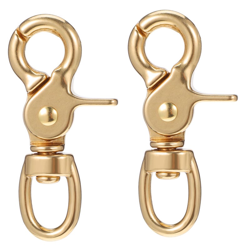 Solid Brass Heavy Duty Lobster Clasp Swivel Trigger Clips 2 Pack For Straps Bags Leathercraft - Image 2