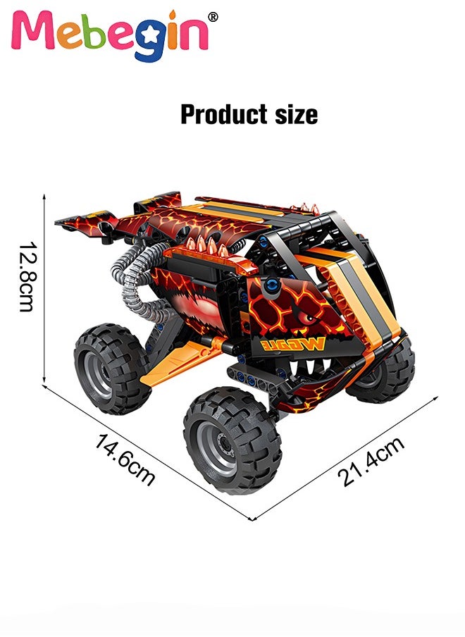 MEBEGIN 2 in 1 Transforming Car Toys, Racing Car Building Block Set, Deformation Race Car Building Toys, Pull Back Sport Car with Light and Strong Crash Resistance, Ideal Gift for Boys, 21.4*14.6*12.8cm  - Image 5