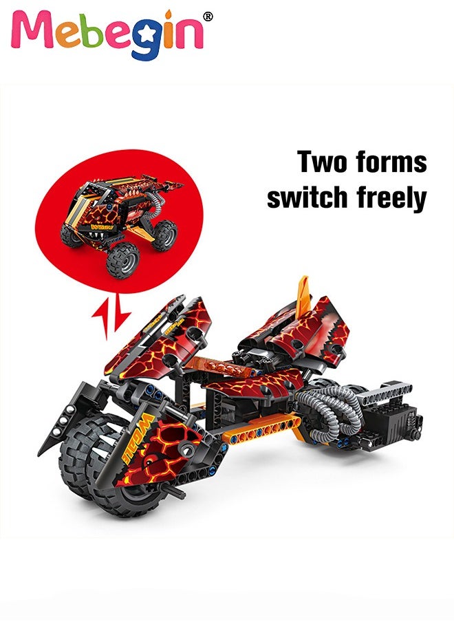 MEBEGIN 2 in 1 Transforming Car Toys, Racing Car Building Block Set, Deformation Race Car Building Toys, Pull Back Sport Car with Light and Strong Crash Resistance, Ideal Gift for Boys, 21.4*14.6*12.8cm  - Image 4