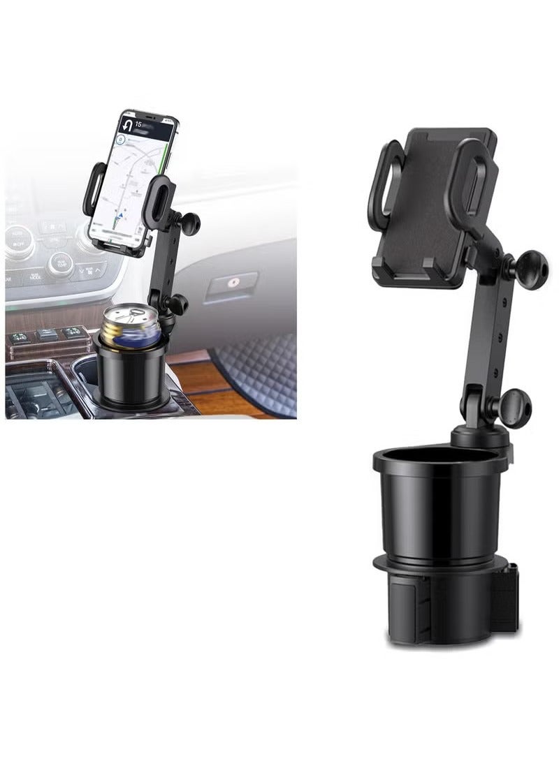 عربست حامل أكواب السيارة حامل الهاتف الخلوي، حامل أكواب السيارة الموسع مع حامل الهاتف، حامل الهاتف الخلوي حامل الهاتف الخلوي حامل الأكواب، محول حامل الهاتف الخلوي حامل الهاتف الخلوي 2 في 1 لجميع الهواتف الذكية - Image 1