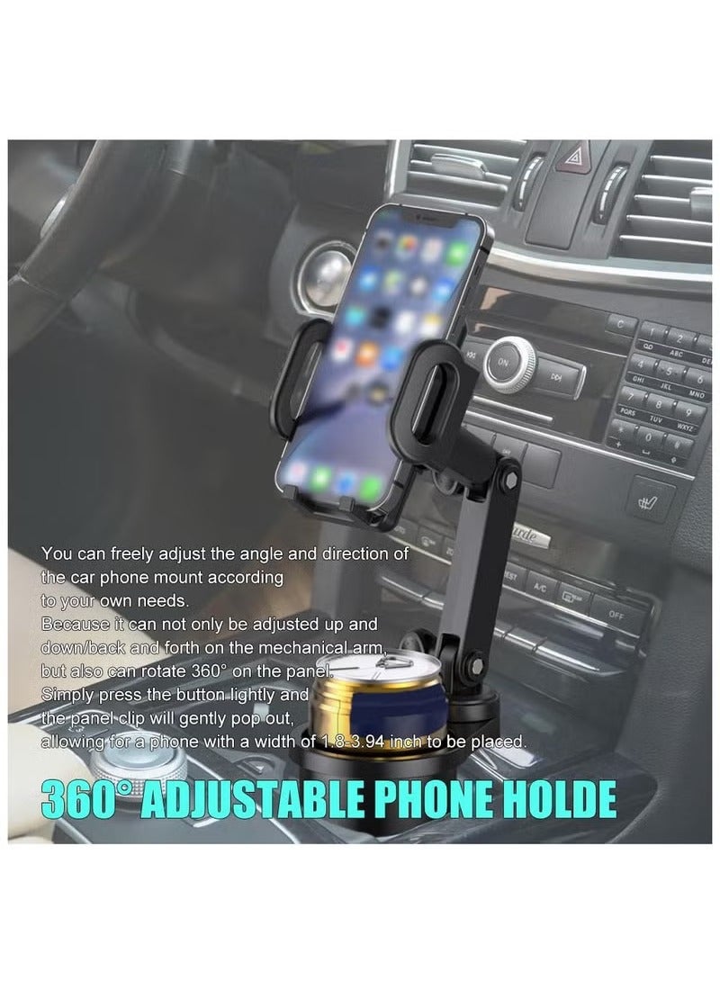 عربست حامل أكواب السيارة حامل الهاتف الخلوي، حامل أكواب السيارة الموسع مع حامل الهاتف، حامل الهاتف الخلوي حامل الهاتف الخلوي حامل الأكواب، محول حامل الهاتف الخلوي حامل الهاتف الخلوي 2 في 1 لجميع الهواتف الذكية - Image 5