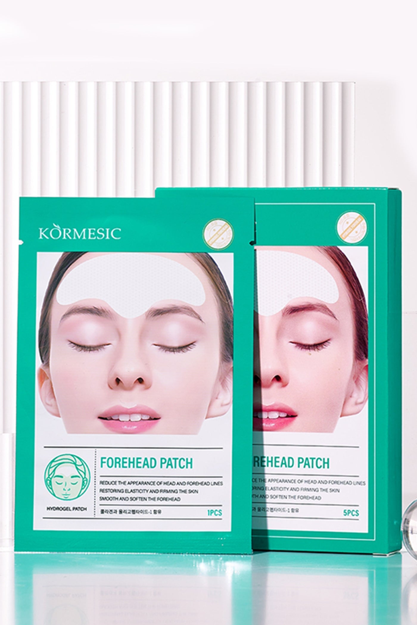 Kormesic 5Pcs Hydrogel Anti Wrinkle Forehead Patch with Aloe Vera Collagen Hyaluronic Acid Forehead Wrinkle Patch Smooth Fine Lines Anti Wrinkle Forehead Sticker Wrinkles Treatment Patch Hydrogel Patc
