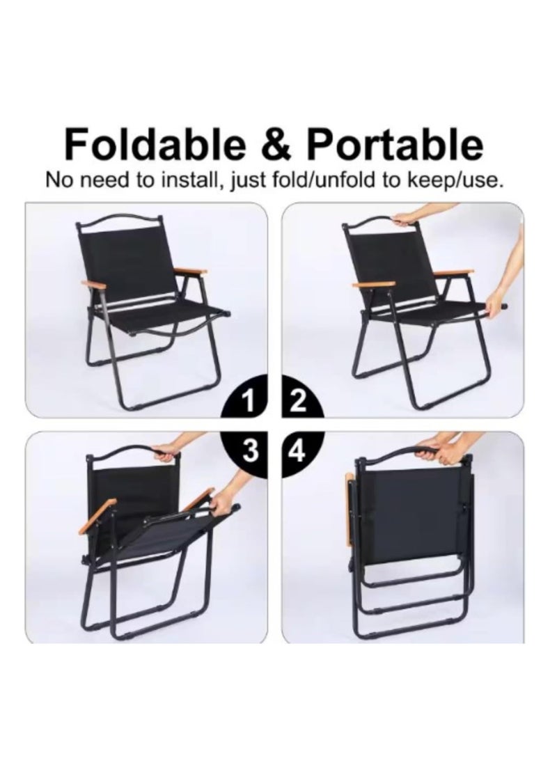 ECVV® Outdoor Folding Chair with Armrest Camping Fishing Seat Portable Beach Camping Picnic Beach Outdoor Portable Camping Chair | Black - pzsku/Z84272E382F8C6C5EB15AZ/45/_/1733914106/e29e6a32-ba86-458f-bae4-ae28957f578c