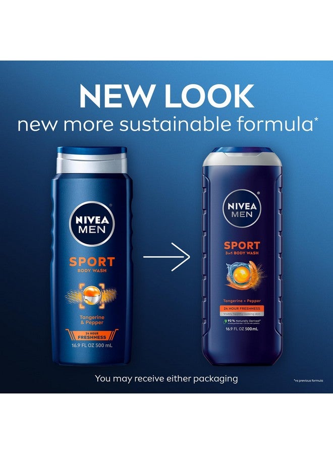 NIVEA MEN Sport Body Wash with Revitalizing Minerals, Spicy, Citrus Body Wash for Men, 16.9 Fl Oz Bottle (Pack of 1) - Image 2