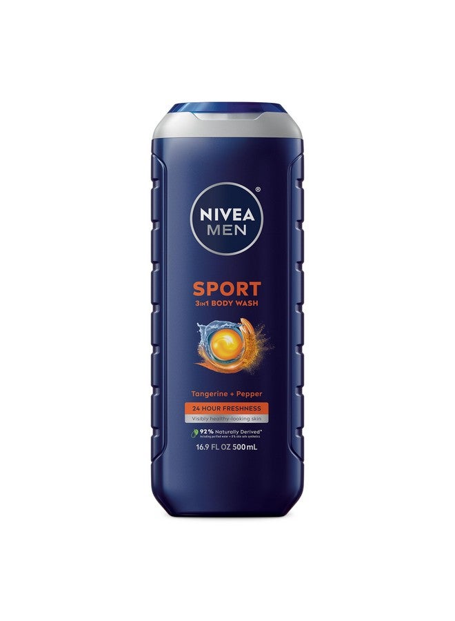 NIVEA MEN Sport Body Wash with Revitalizing Minerals, Spicy, Citrus Body Wash for Men, 16.9 Fl Oz Bottle (Pack of 1) - Image 1
